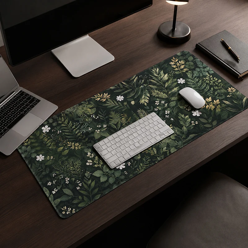 Mouse Pad Dark Green Plants Gaming printon demand New Custom Mousepad XXL keyboard pad Playmat Computer Desktop Mouse Pad