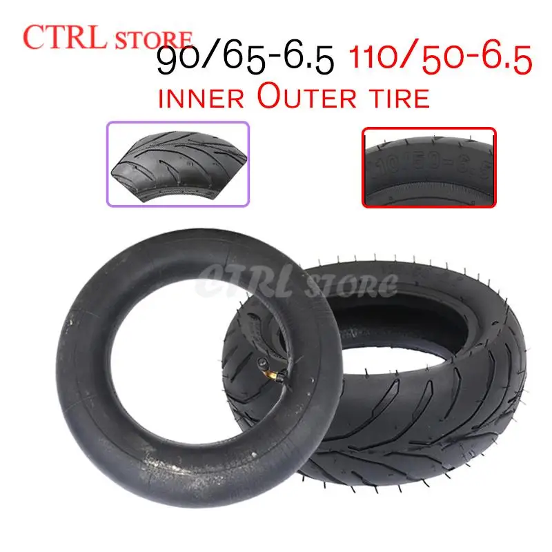 90 / 65 - 6.5 Front Tire& Rear Tire 110/50-6.5 Inner Tube Tyre Bent Valve Fits 49cc Mini Dirt Bike E Scooter Moto