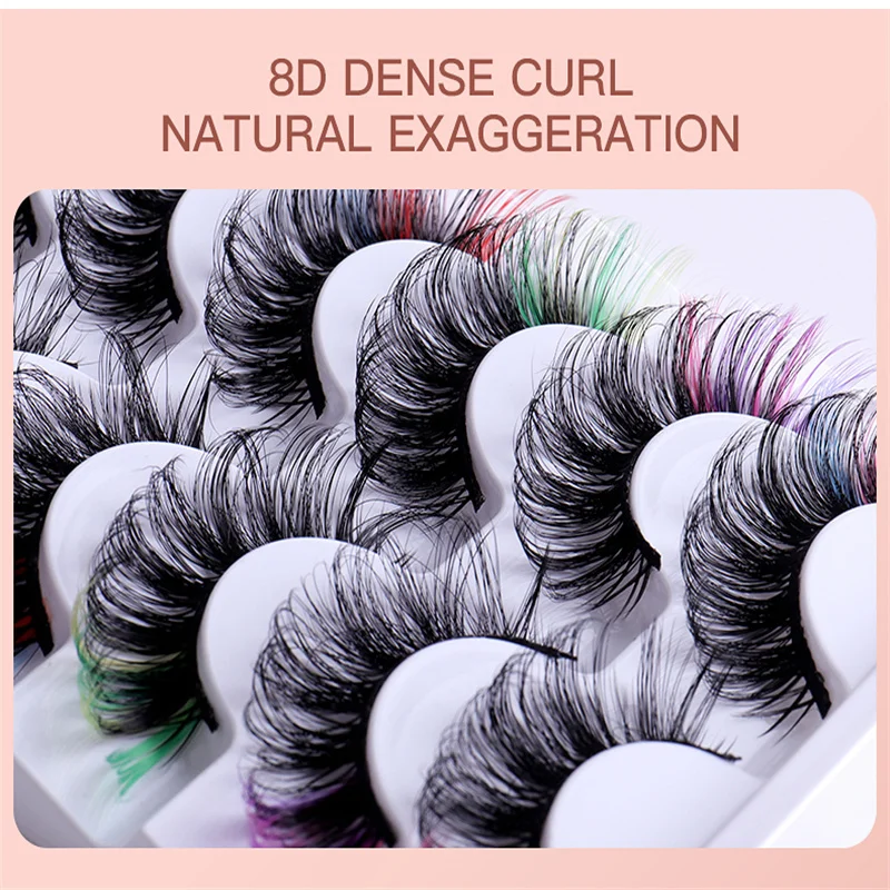 Multi-layer structure Colored stage Elongated eye tail MIX Russia curl reusble and durable False eyelashes extentions