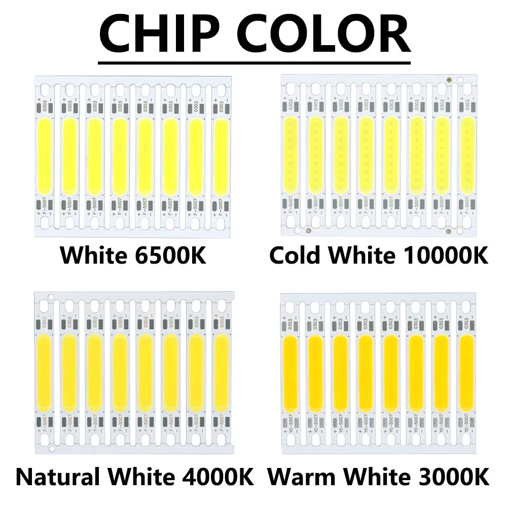 Imagem -04 - Cob Led Chip de Luz Branco Quente Vermelho Verde Azul Amarelo Led Cob Barra para Lanterna Lâmpadas de Parede Luzes Tubo Diy Peças 3w