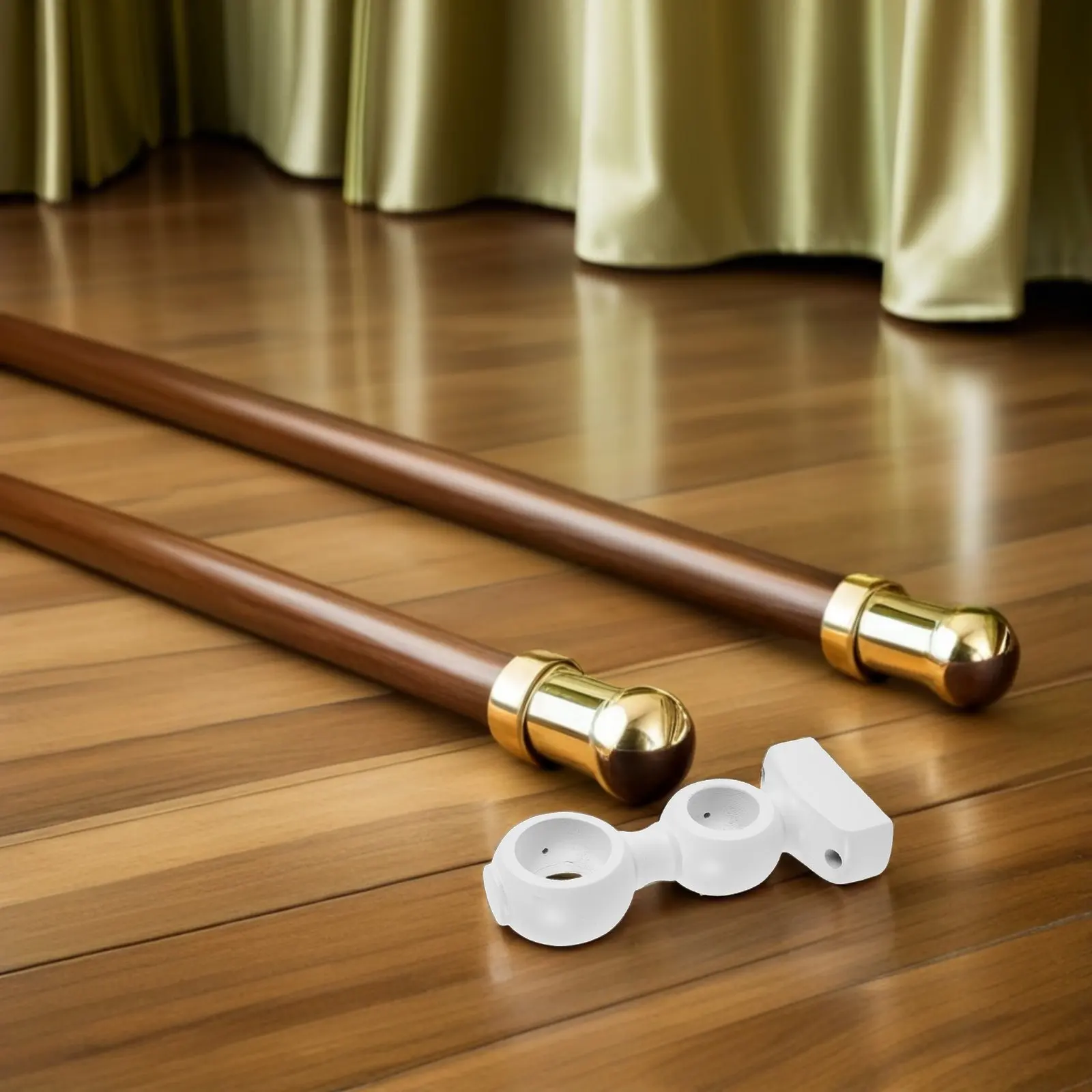 

Комплект из 2 деревянных настенных держателей для карнизов, натуральное массивное дерево, кронштейны для штор, 28,5 мм и 35,5 мм, двойное крепление, усиленные