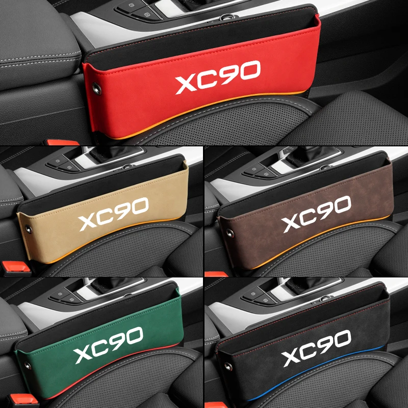 

For Volvo XC90 Universal Car Seat Storage Box Car Seat Gap Organizer Seat Side Bag Reserved Charging Cable Hole car accessories