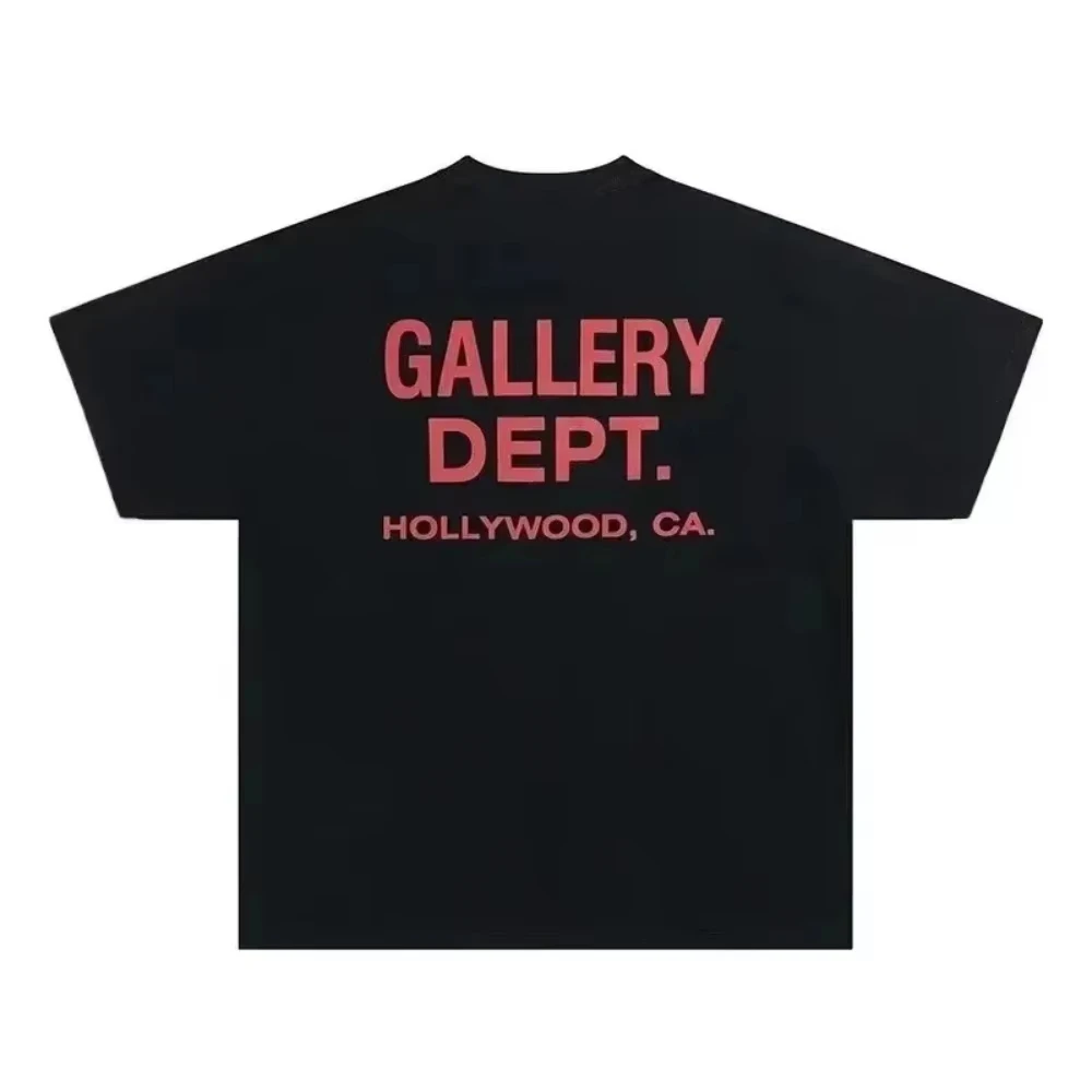 2026 Vintage High Street T-shirt Gallery Printed Shirt Fashion Letter Printed T-shirt Casual O-neck T-shirt Summer Brand Top