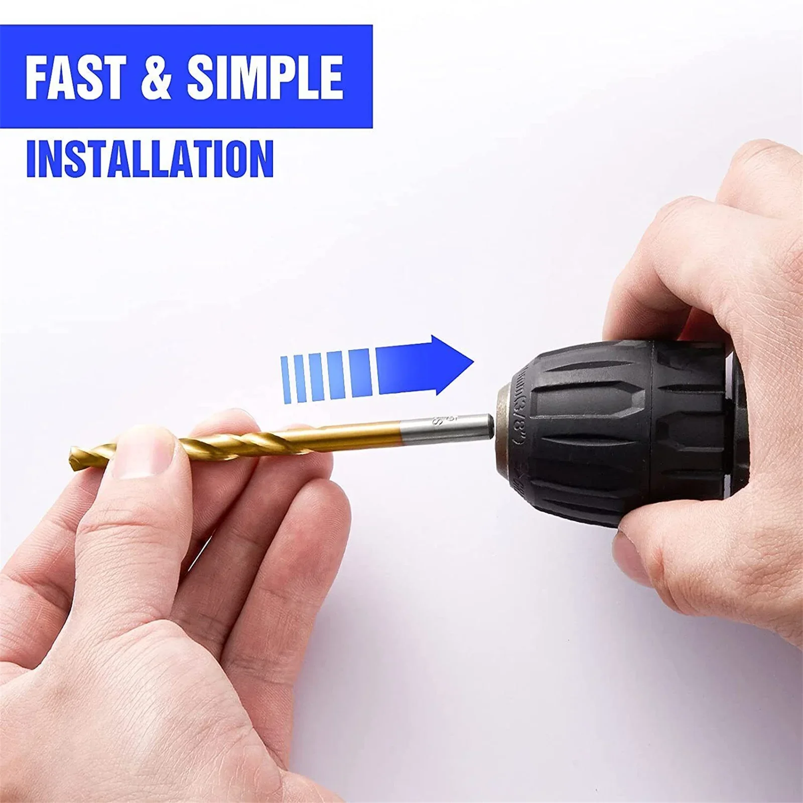 مجموعة 99 قطعة من التدريبات الملتوية المطلية بالتيتانيوم عالية السرعة، مناسبة للصلب والخشب والبلاستيك وأدوات الحفر المختلفة الأغراض.