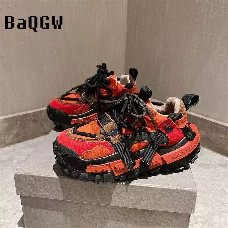 Color Block Chunky Sneaker for Men/Women Designer Bottom Running Shoes Fashion Casual Increased Internal High Platform Shoes