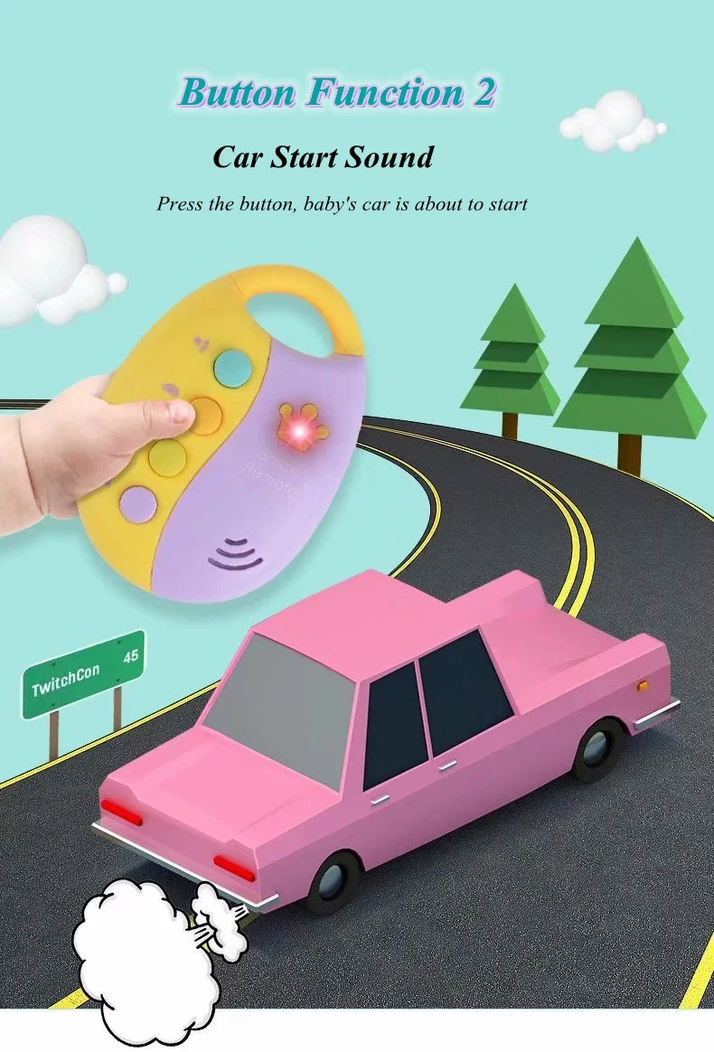 Dropship Baby Toy Musical Car Key Vocal Smart Remote Car Voices Pretend Play Educational Toys Children Baby Music Toys