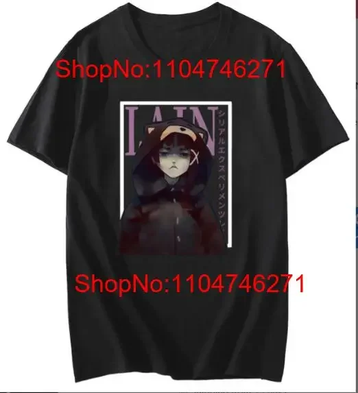 Expériences en série Lain t-shirt mignon coton Halloween nouveau vintage lavé unisexe confortable homme polyvalent graphique mode