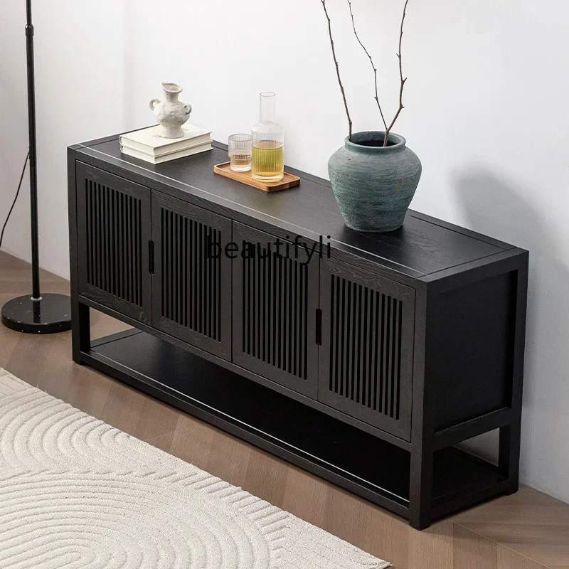 

zq1New Chinese solid wood dining side, living room TV, entrance, tea space, box tea cabinet