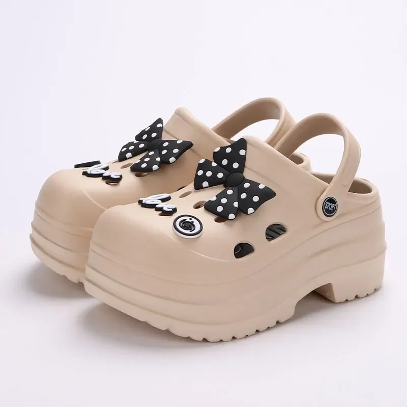 Eva Chunky Plateau-Sandalen für Damen 2024 Sommer Dickbodige Clogs Pantoffeln mit Geschlossener Zehenpartie Rutschfeste Strand- und Gartenschuhe – Detail 13