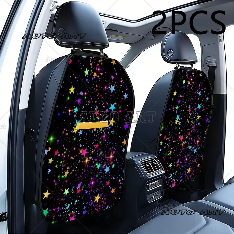 Set of 2 Star-Patterned Car Seat Back Organizers Measuring Prevent Scuffing Ideal for Everyday Use
