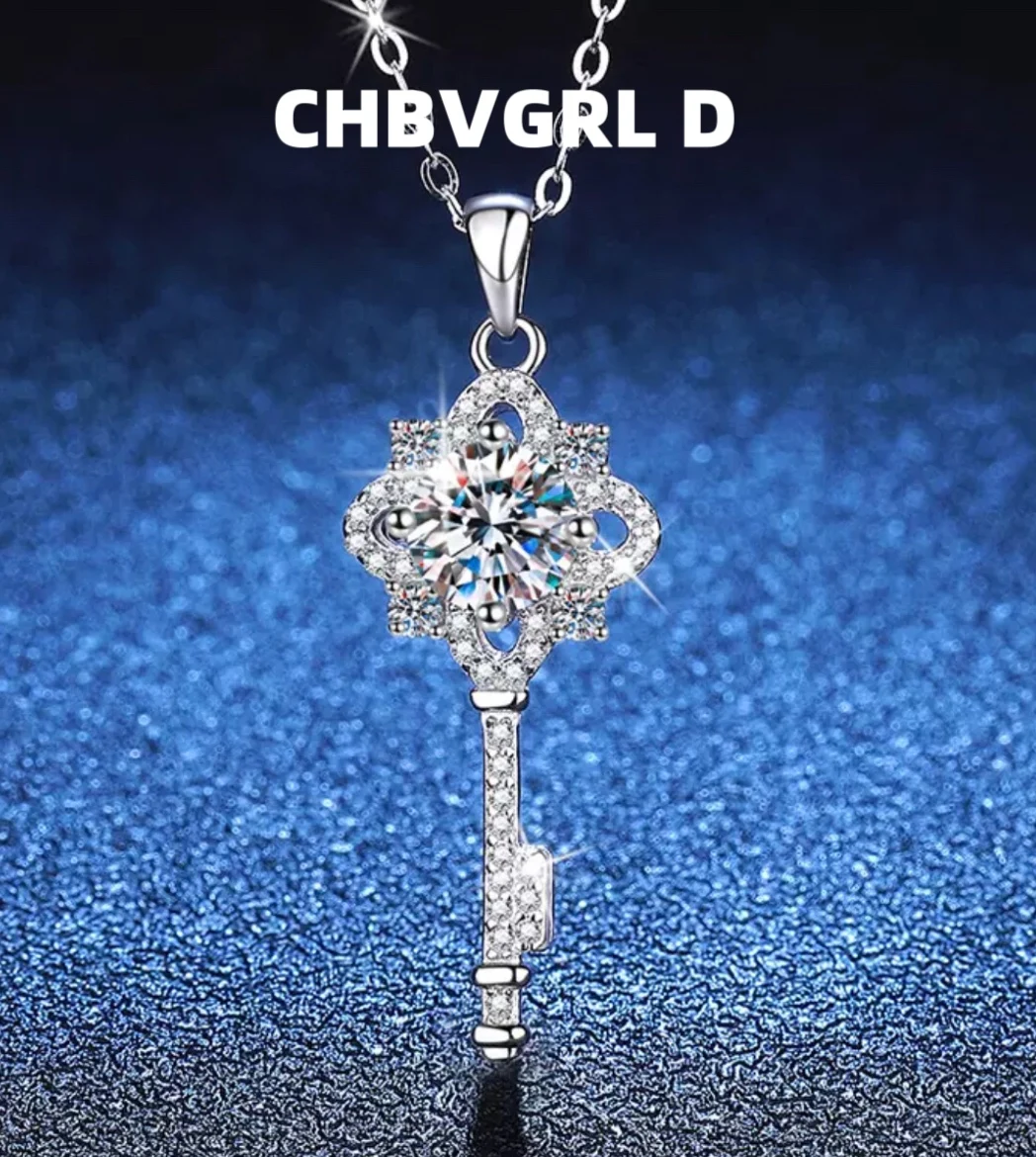 

[Heart Lock] European and American S925 sterling silver necklace, luxurious 1-carat moissanite pendant necklace