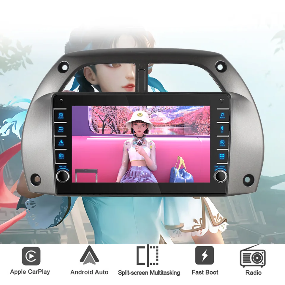8G + 128G Android 14 para Toyota RAV4 RAV 4 2000 - 2006 Radio de coche Audio Multimedia estéreo PC tableta GPS Monitor DVD Carplay Auto