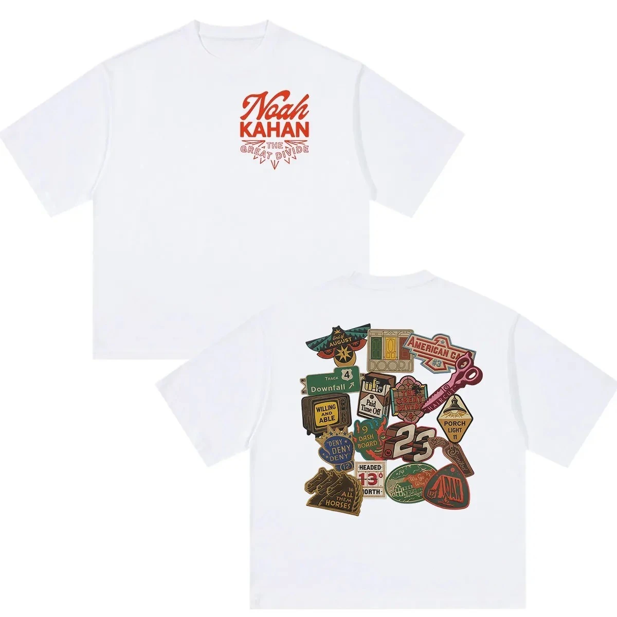 Noah Kahan The Great Divide Tour 2026 Graphic Tshirt Vintage High Quality Cotton Harajuku Men's Clothing Casual Summer T Shirt