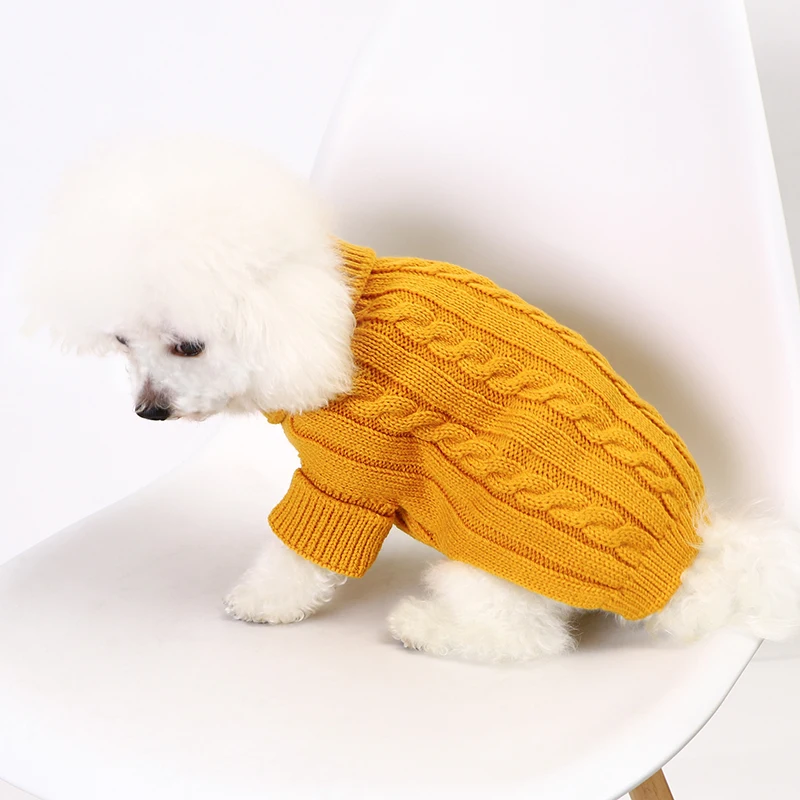 

Dogs Clothes Knitted Fashion Cats Sweater Warm Autumn Winter Pets Pullover Long Sleeve Pomeranian Chihuahua Bulldog Dress