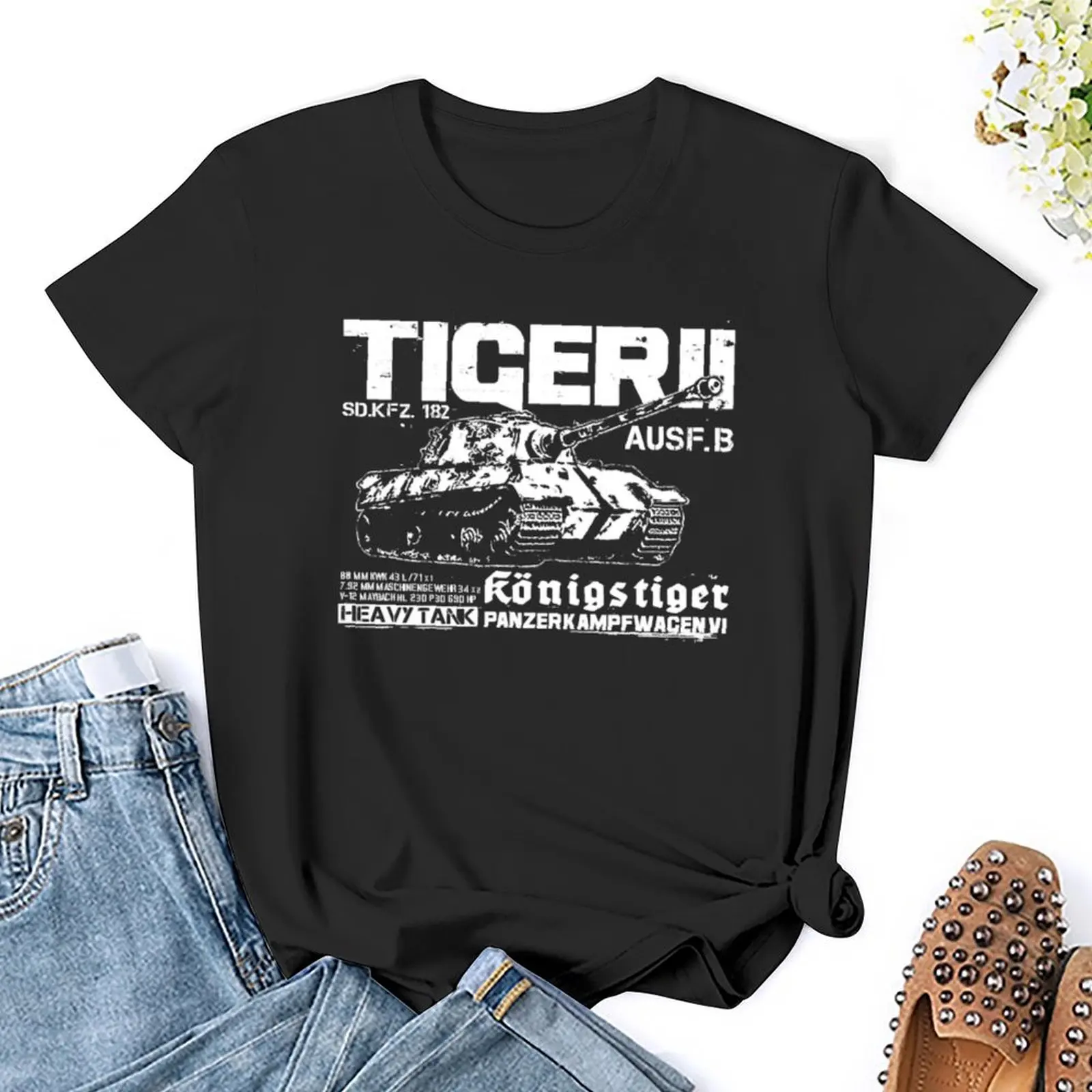 Tiger II T-Shirt customs design your own Female clothing tshirts woman