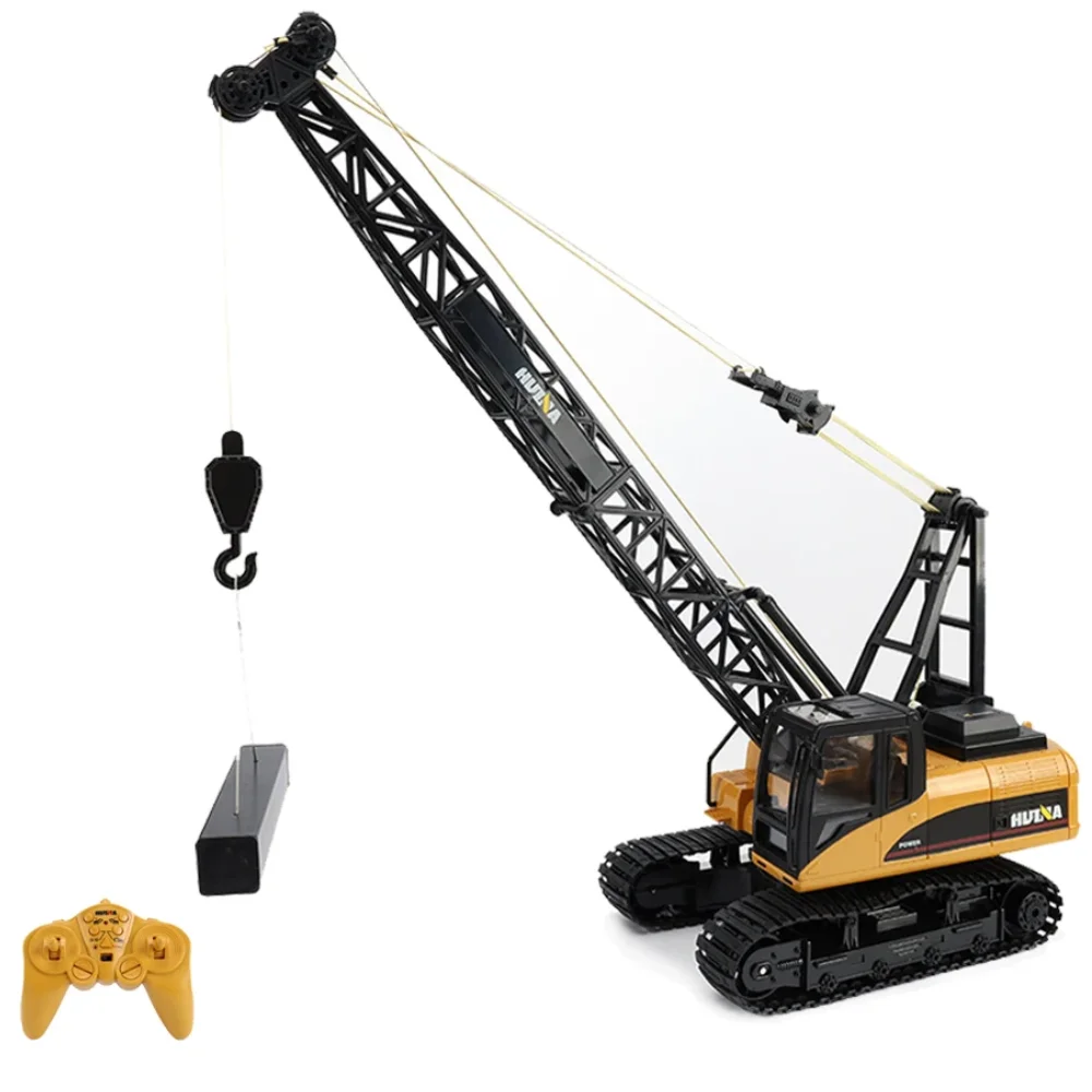 HUINA 1/14 2.4G RC Tower Crane Truck Alloy 15 Channel Tractor Engineering Car Remote Controll Vehicle Kids Toys For Boys Gifts