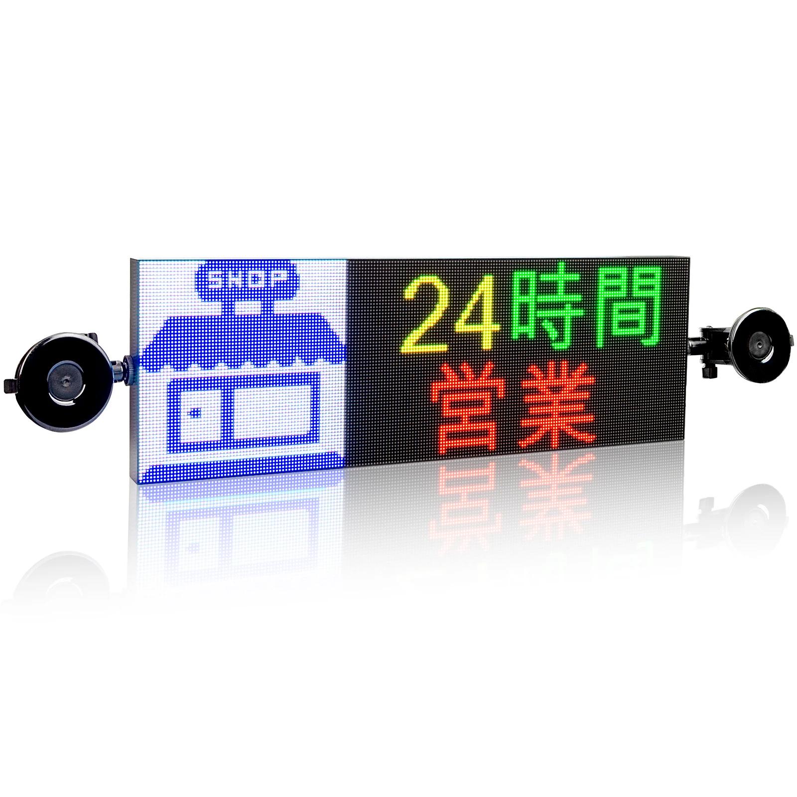 48cm HD Full Color LED Display Board Wifi Programmable Message Sign Supports Text Animation Images for Car, Store, Taxi
