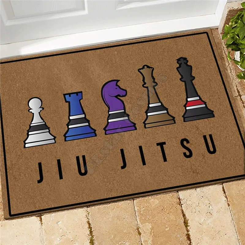 Jiu Jitsu Chess Doormat Non Slip Door Floor Mats Decor Porch Doormat