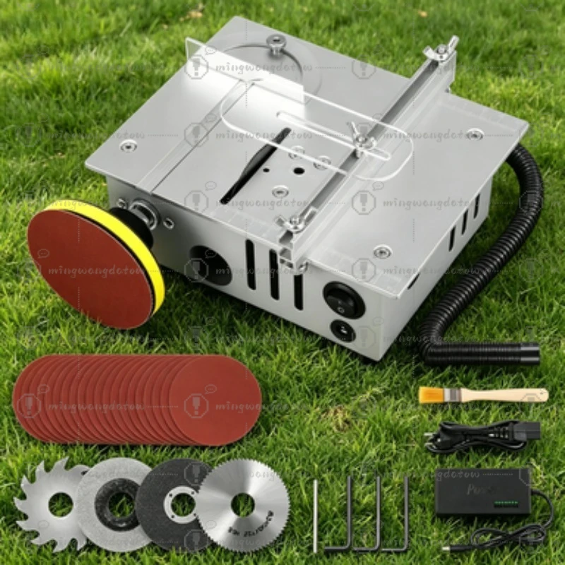 2 Inch Aluminum Alloy Dual Motor Mini Table Saw, Household Small Bench Cutting Machine Portable Micro Electric Table Saw