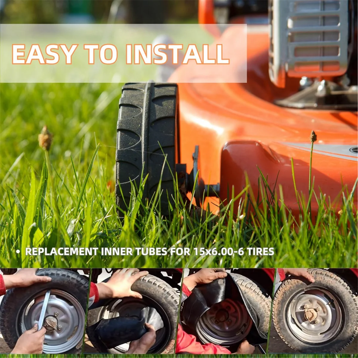 

15x6.00-6 Inner Tube 2Pack 15x6.00-6 Inner Tubes Lawn Mower Tire Tubes with Bent Valve Stem for Lawn Mowers Yard Wheelbarrows A