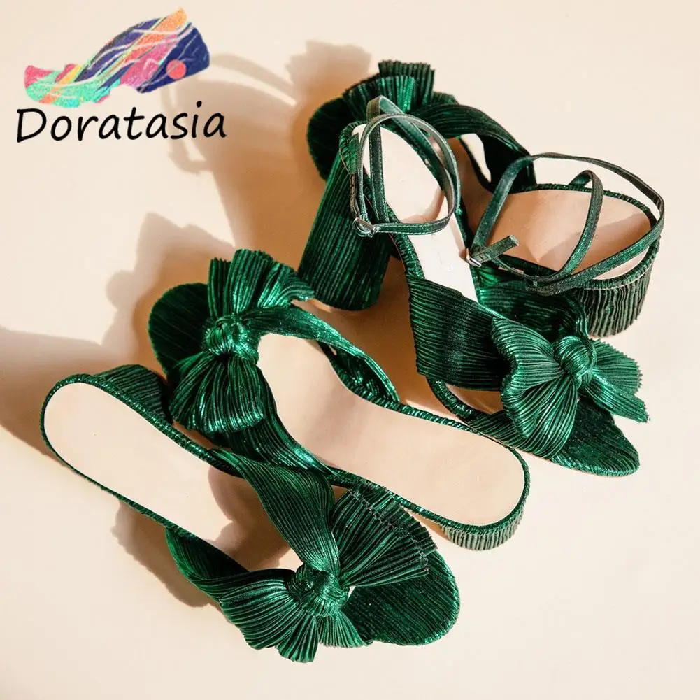 DORATASIA INS Brand Women Pumps Bowknot High Heel Colorful Elegant Trendy Luxury Women Shoes Comfy Casual Fashion Summer Mules