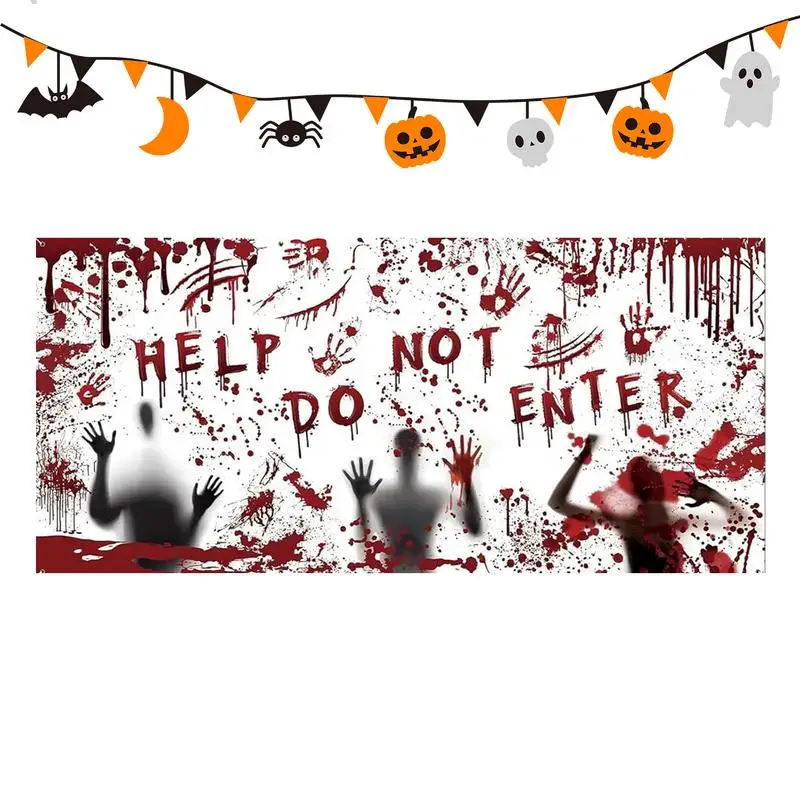 Garage Halloween Backdrop 13x6 Inches Extra Large Garage Door Banner Spooky Creepy Photography Backdrop Sign Poster For Scary