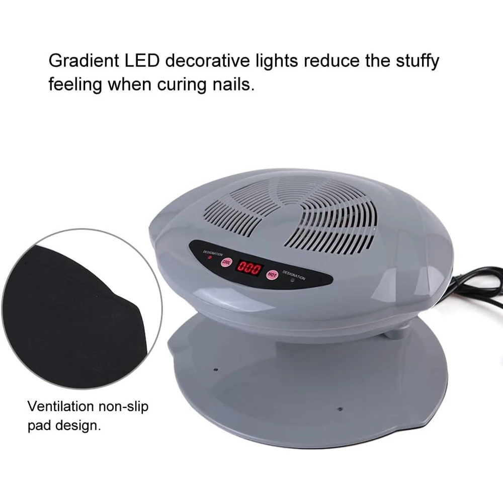 YIKOOLIN Nagelventilator-Trockner, 400 W, intelligenter automatischer Sensor, Nagellack-Trockner, Nageltrocknungsventilator für regelmäßige Nagellack-Nagelföhn