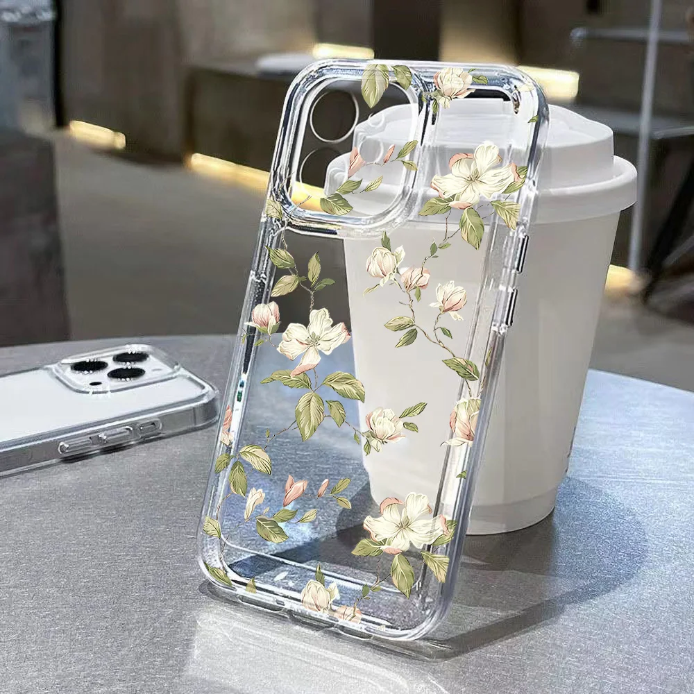 

Flower Phone Case For Samsung A55 5G A15 A54 A53 A52 A56 A36 A34 A25 A14 A32 A35 A33 S24 S25 Ultra S22 S23 Soft Silicone Cover