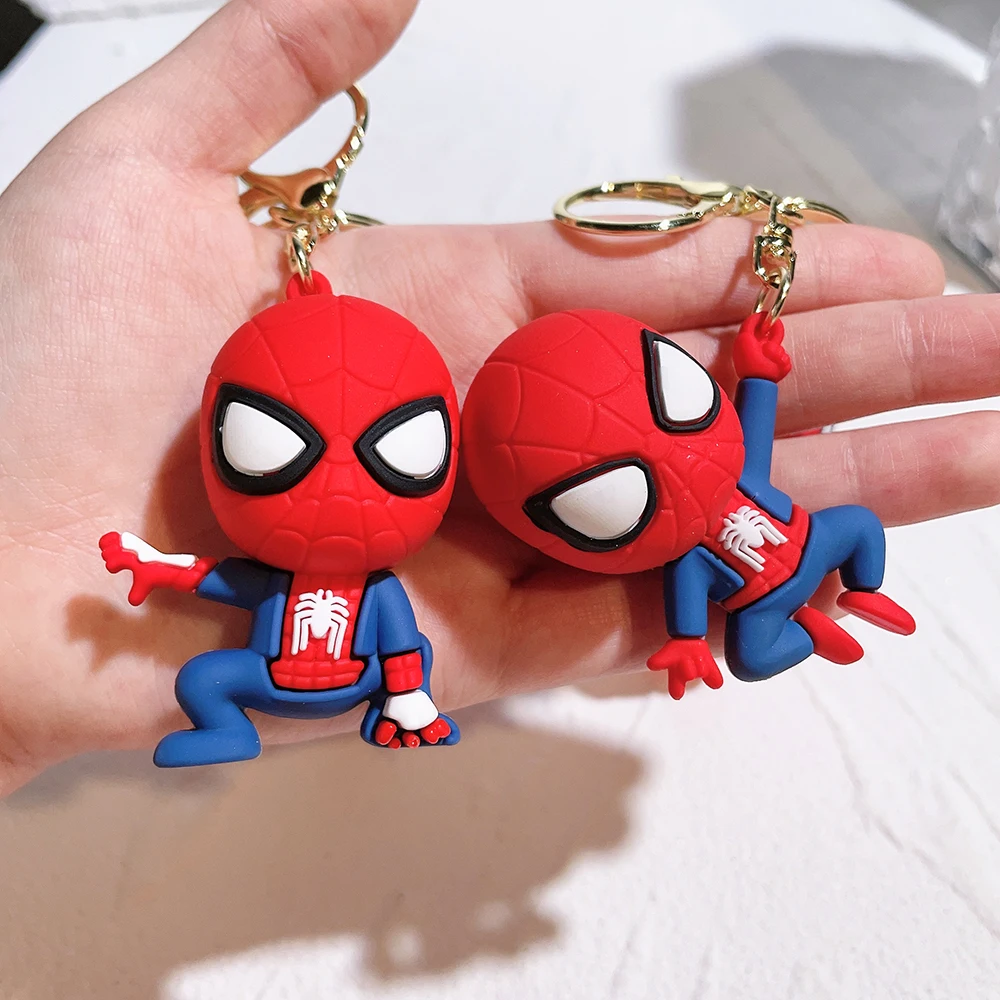 Disney Marvel Spider-Man Keychain Cartoon Comics Avengers Series Key Ring Pendant Ornaments Jewelry Gifts for Friends