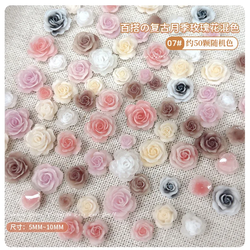 カラフルなローズ椿の花パールクリスタルラインストーン蝶ちょう結びドリル DIY ネイルアートデコレーションセットマニキュアアクセサリー