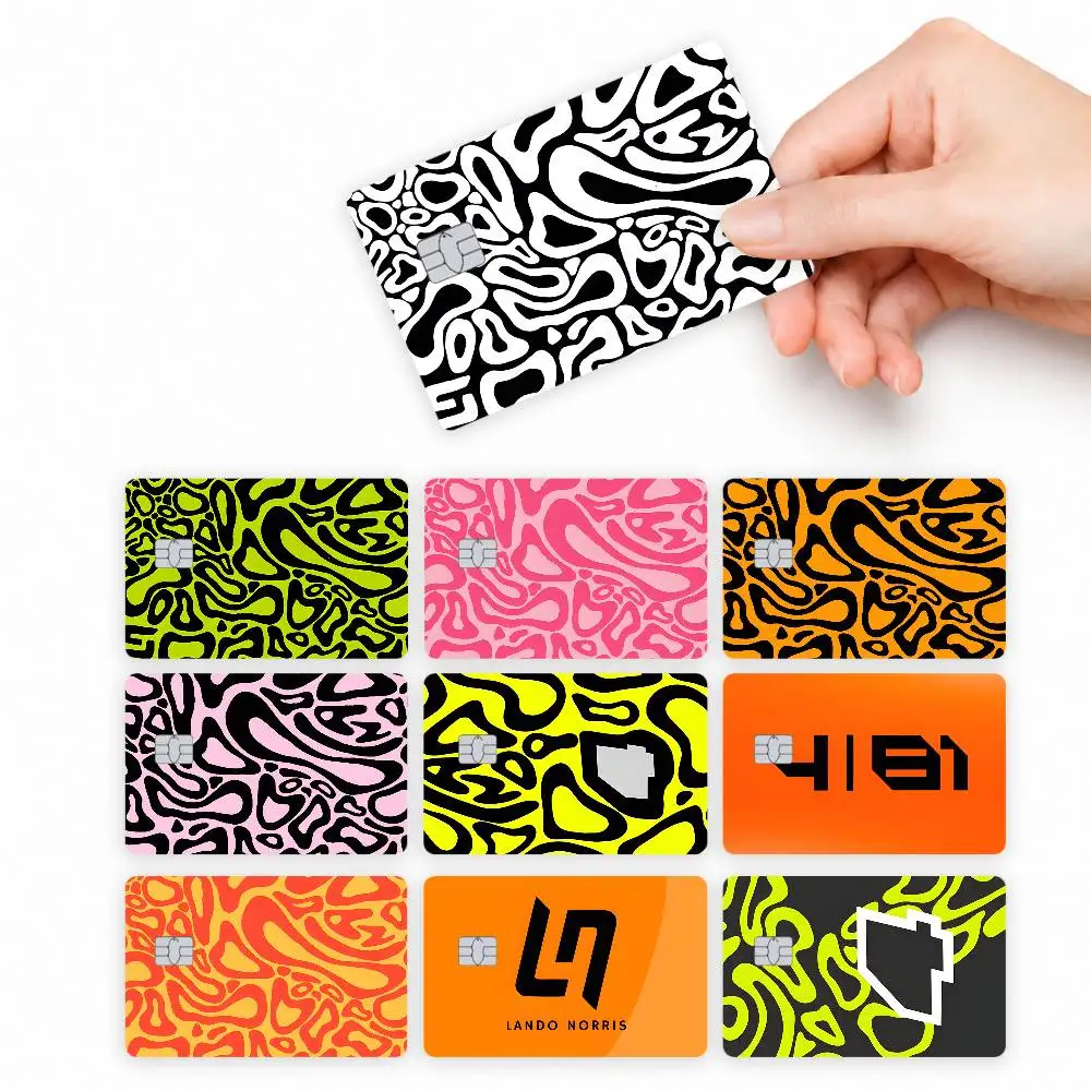 1 L-Lando Driver Norris  4pcs Credit Card Skin Stickers Suitable for Bank Debit Subway Bus Transit Pass Decorative Cover