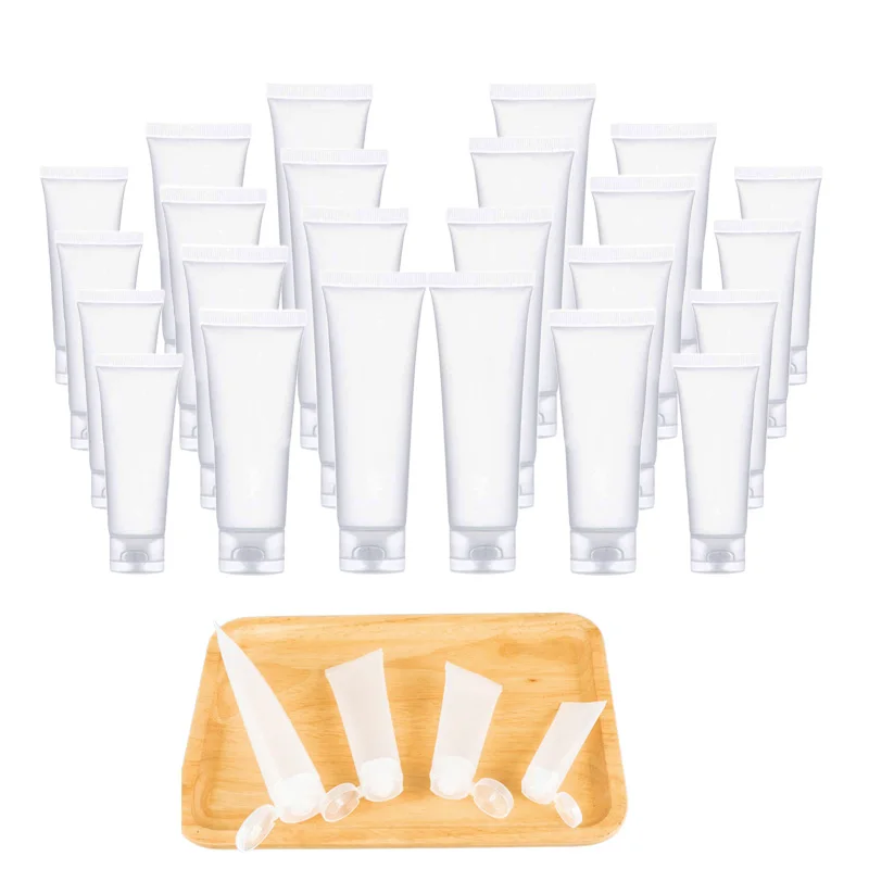 5Pcs Vazio Plástico Cosméticos Fosco Soft Tubes w/ Flip Lid Maquiagem Amostra Garrafa Recipientes Recarregáveis Para Cleanser Cremes Loção