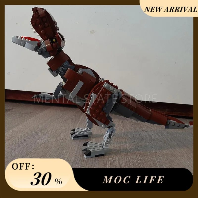 Novo 542 pçs personalizado moc tiranossauro rex minifigura escala blocos de construção tecnologia tijolos diy brinquedos criativos presentes do feriado