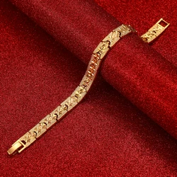 Men Bracelet Gold Color African Wide Bangle for Women Hand Chain Jewelry Ethiopian Arab