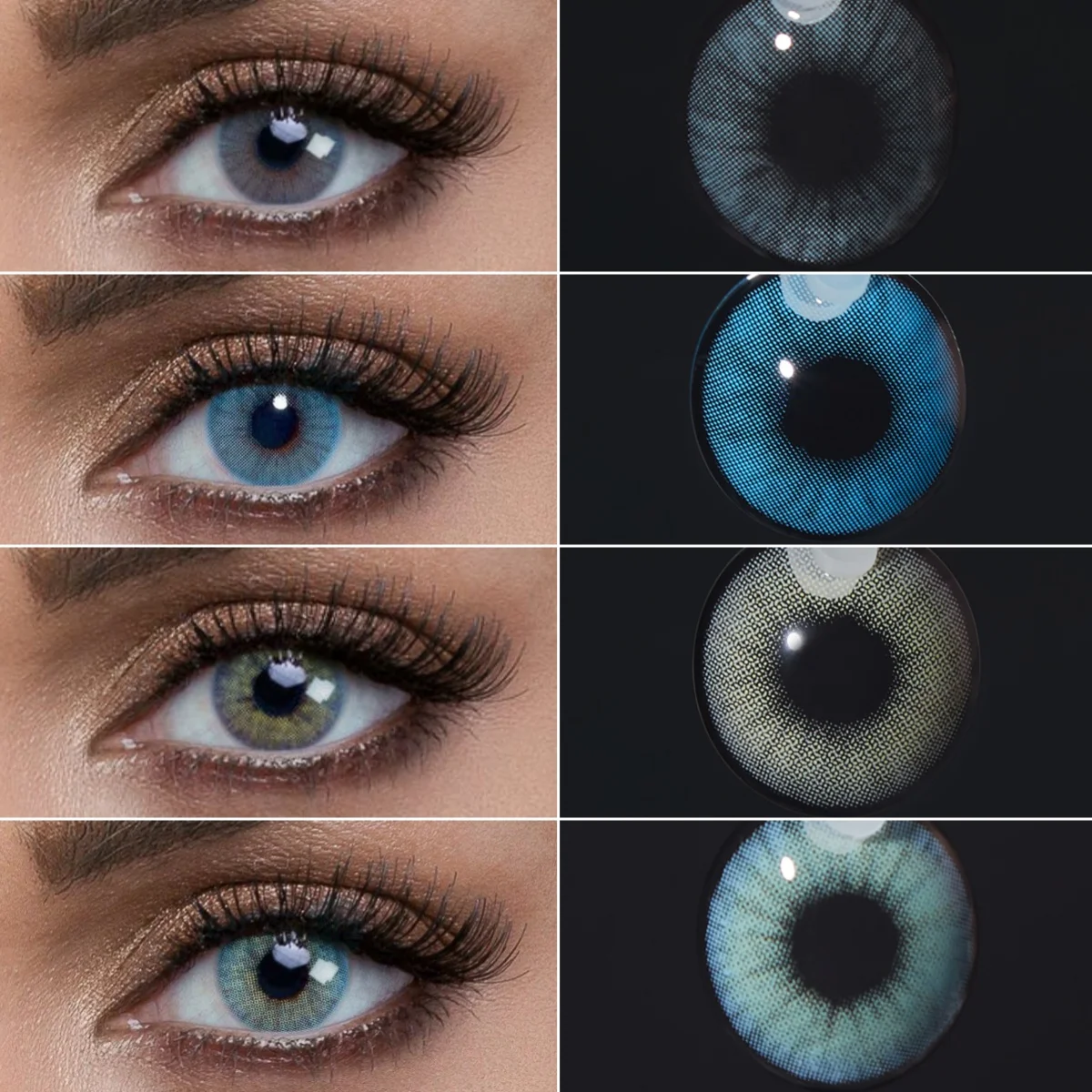 VISUASHOW 6 Monate Einweg-Kontaktlinsen mit kleiner Pupillengröße, Hidrocor-Farblinsen mit Sehstärke für tägliche Kosmetik und Augenverschönerung