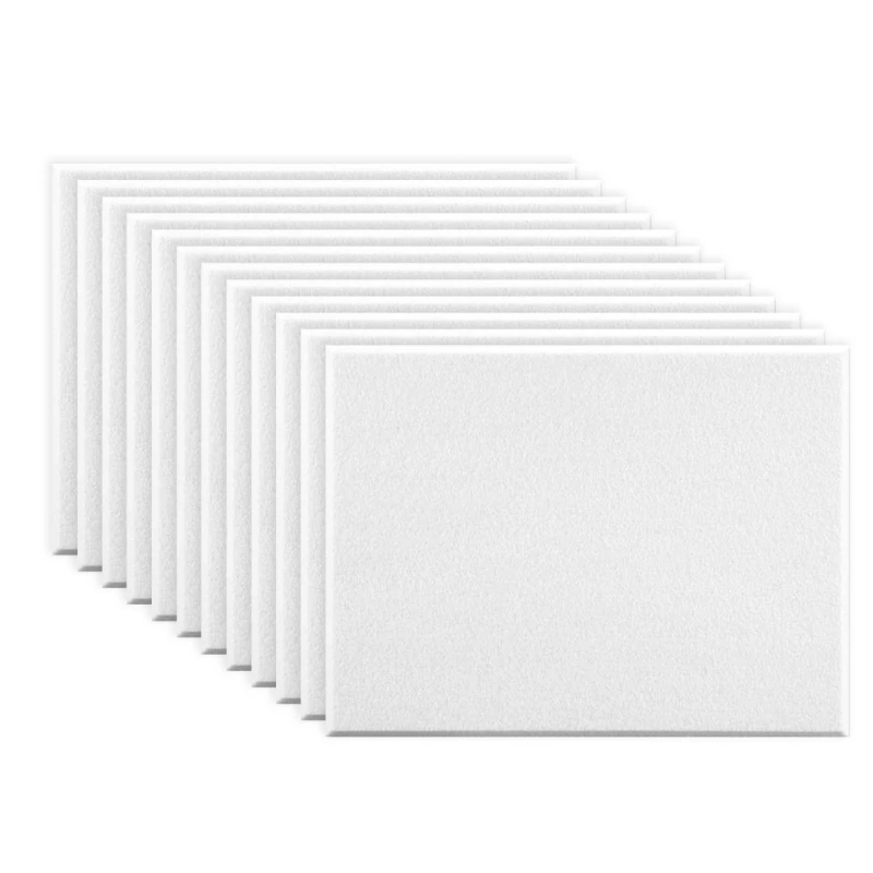 Pack of 12 Rectangular Soundproof Wall Panels Acoustics Tiles Polyester Fiber Texture Sound Absorbing Panels for Studios