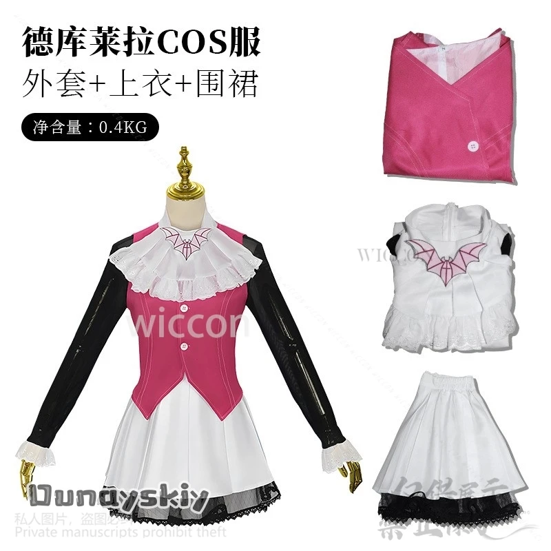Anime Film Mostro Cosplay Draculaura Costume High Girl JK Abito scolastico Rosa Lolita Parrucche Vampiro Halloween Natale Gioco di ruolo
