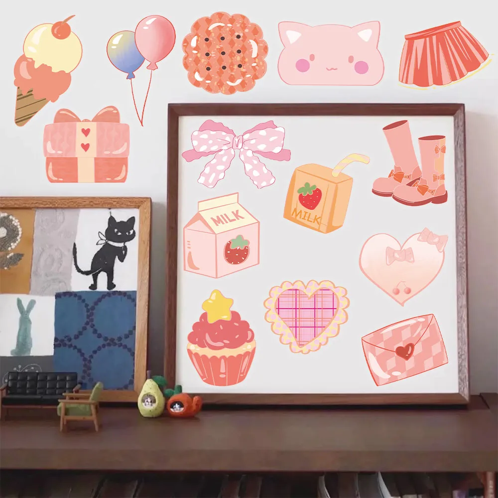 50PCS Kreative Rosa Schatz PET Transparent Material Aufkleber Hand Konto Dekoration DIY Telefon Fall Wasser Tasse Aufkleber