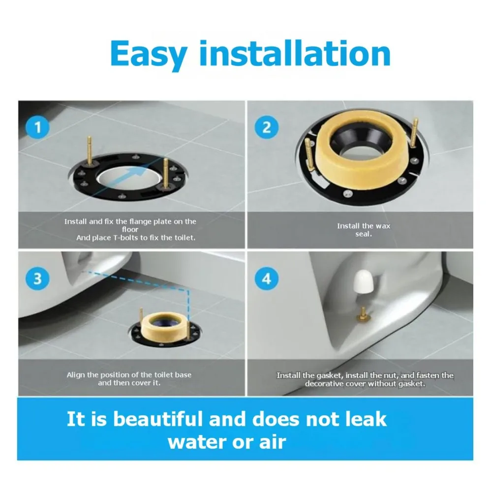 Home Tool Thick Toilet Wax Ring with Flange, Universal Waste Lines, Complete Toilet Installation Kit, Toilet Seal Ring