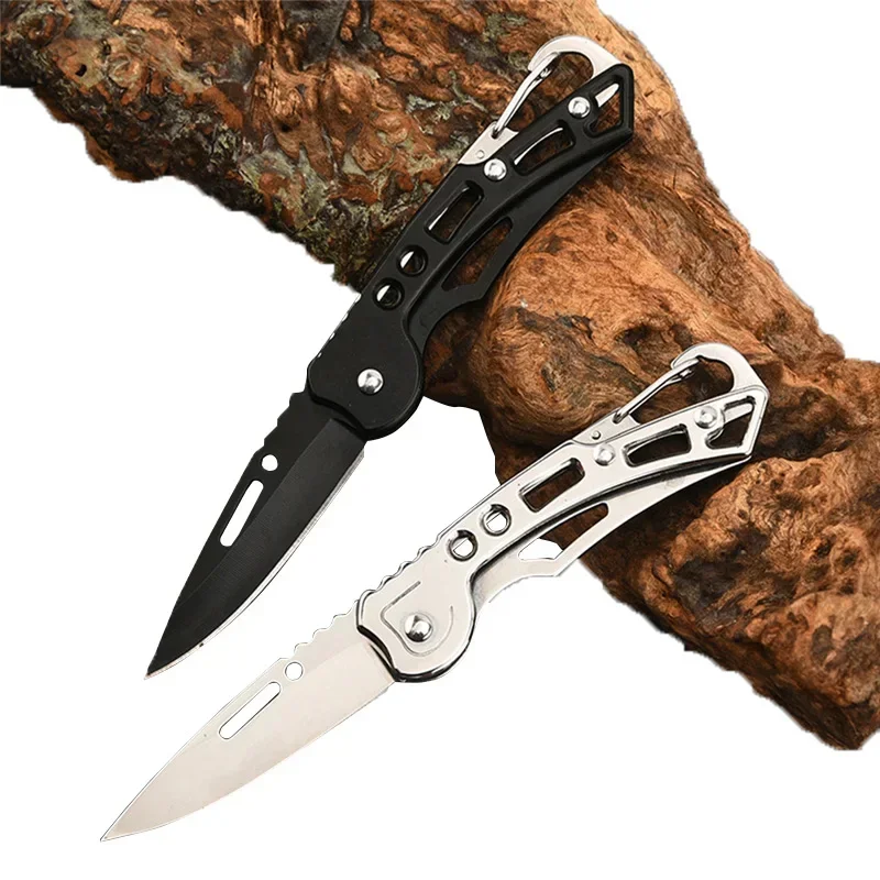 Cuchillo táctico militar de bolsillo pequeño, hoja plegable de acero inoxidable, multiherramienta de caza y pesca, herramientas manuales de