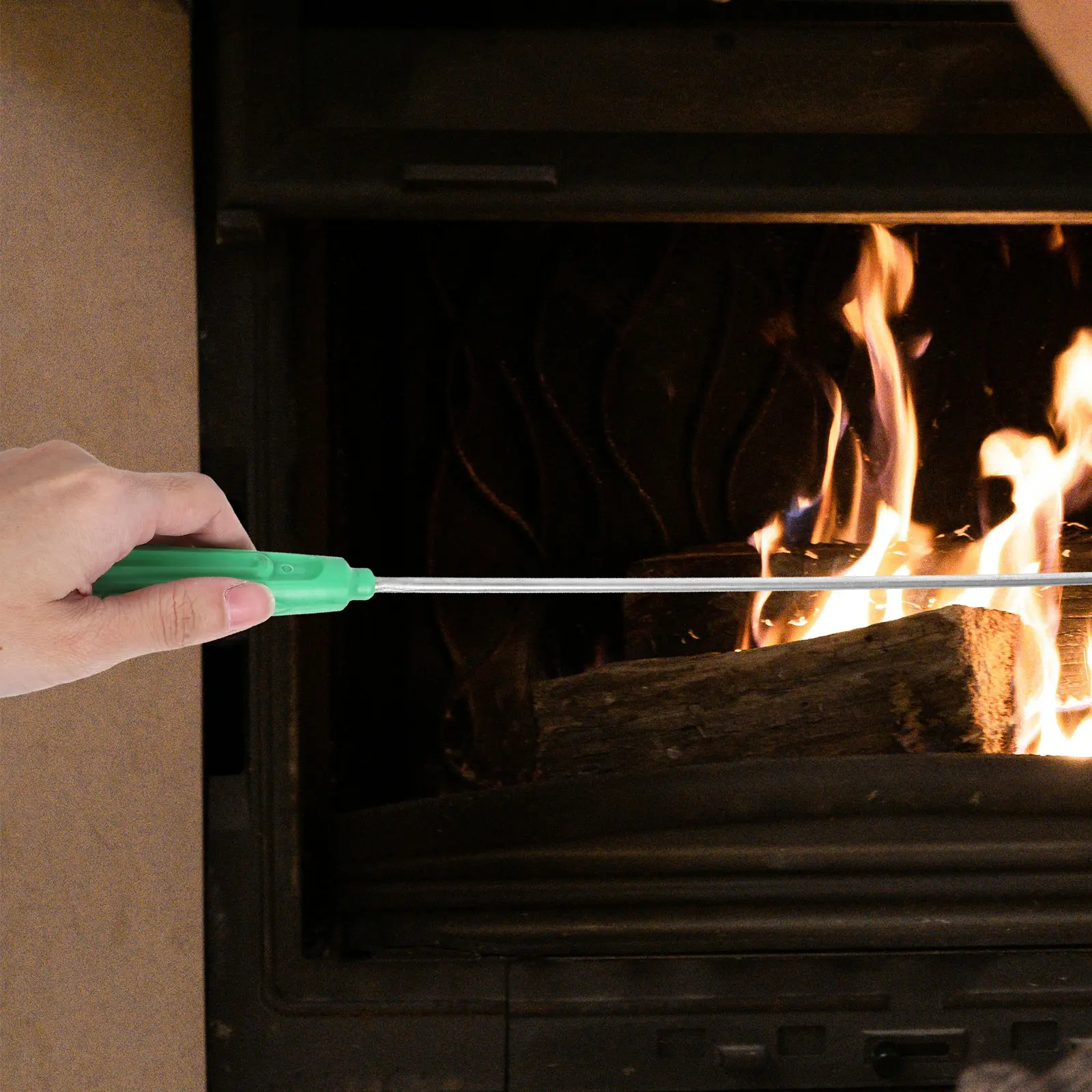 

Fireplace Hook Pit Tools Steel Poker Stick for Indoor Outdoor Use Campfire Fire Poker Stick Work Fire Hook Hardware