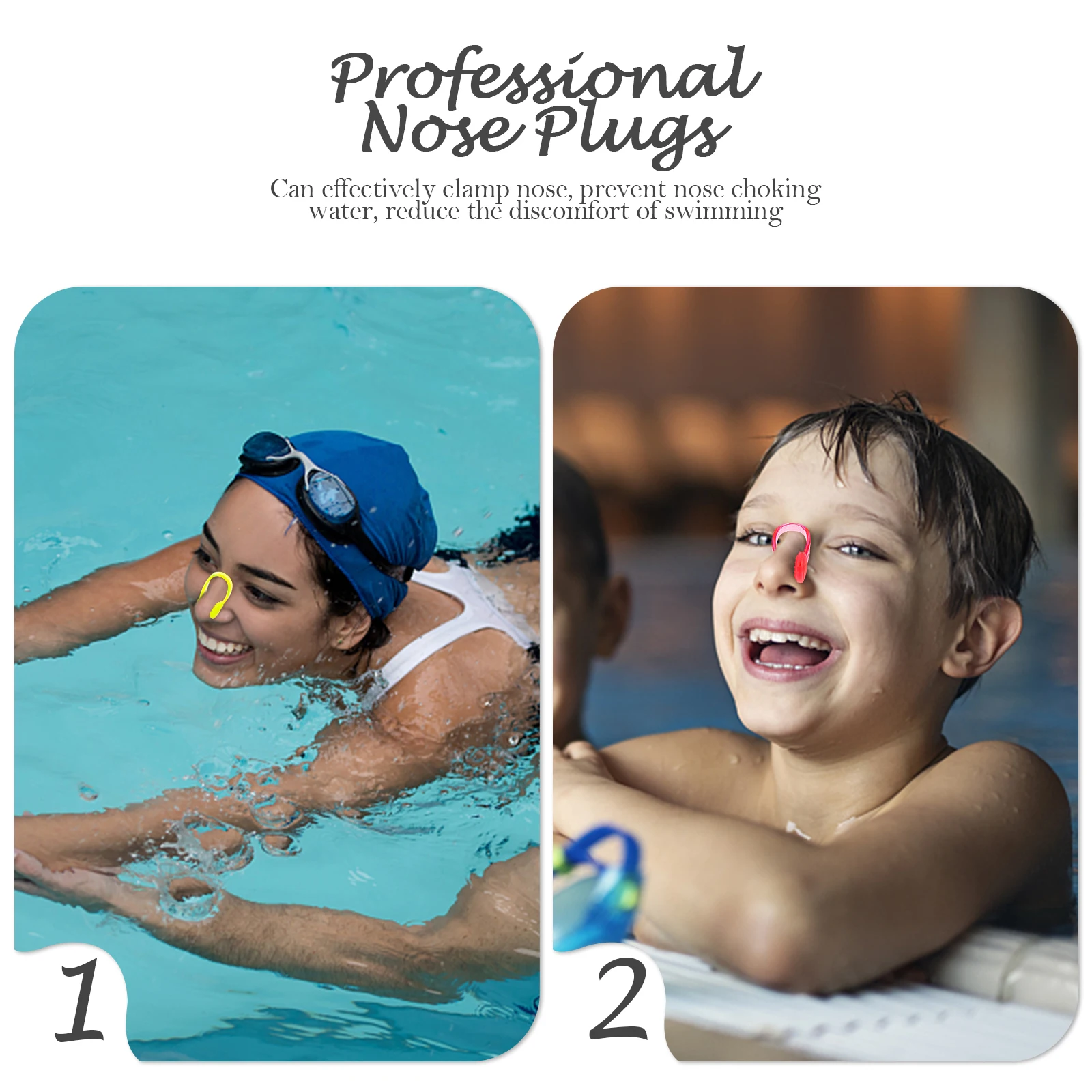 

4pcs Silicone Nose Clips Skin-Friendly Swimming Plugs Professional Wear-Resistant Nose Clamps For Sleep Sport Water Activities