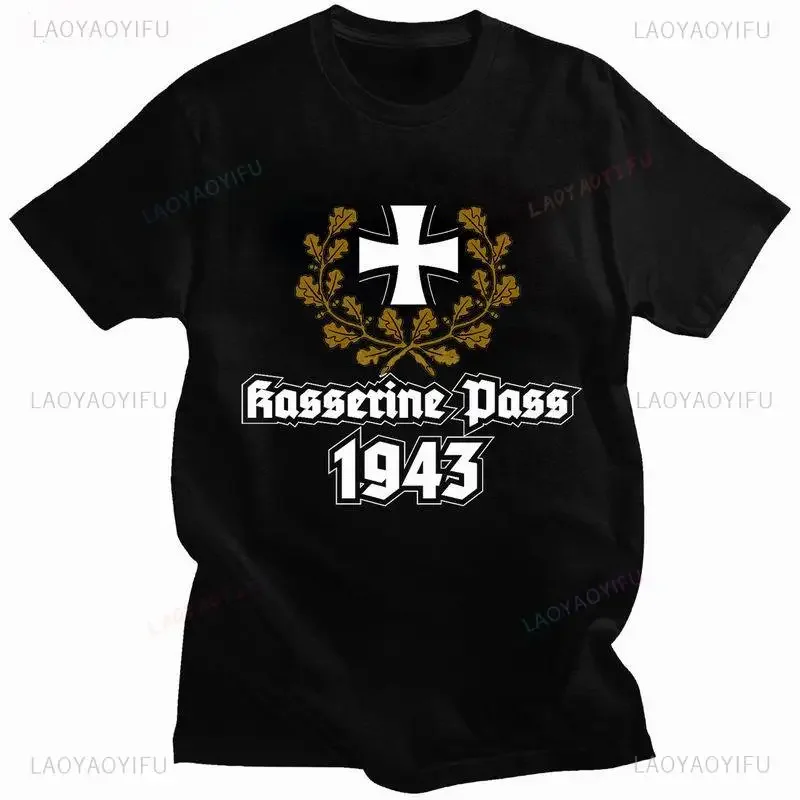 Classic German Army Iron Cross First Men T Shirt Vintage Summer O-neck T-shirt Unisex Streetwear Men Clothing