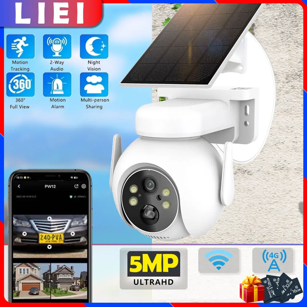 

LIEI WIFI/4G 5MP PTZ Camera Auto Tracking Dual Lens camara Security Protection Monitor Waterproof Smart Home CCTV Surveillance