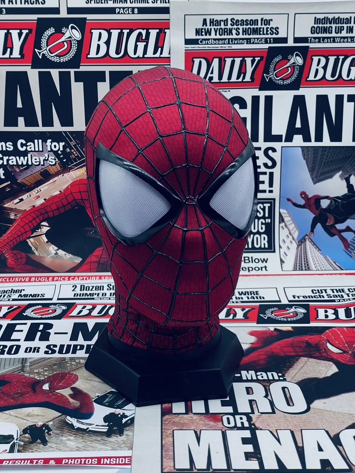 Handgefertigte Spider-Man 2 Filmgenaue Garfield-Version Cosplay-Maske Peter Parker Handwerkskunst Sammlerstück für Geburtstagsgeschenke – Detail 8