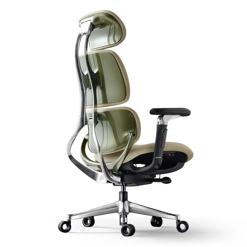 High-end light luxury ergonomic chair, aluminum alloy comfortable for long sitting, no fatigue, waist-support boss chair,