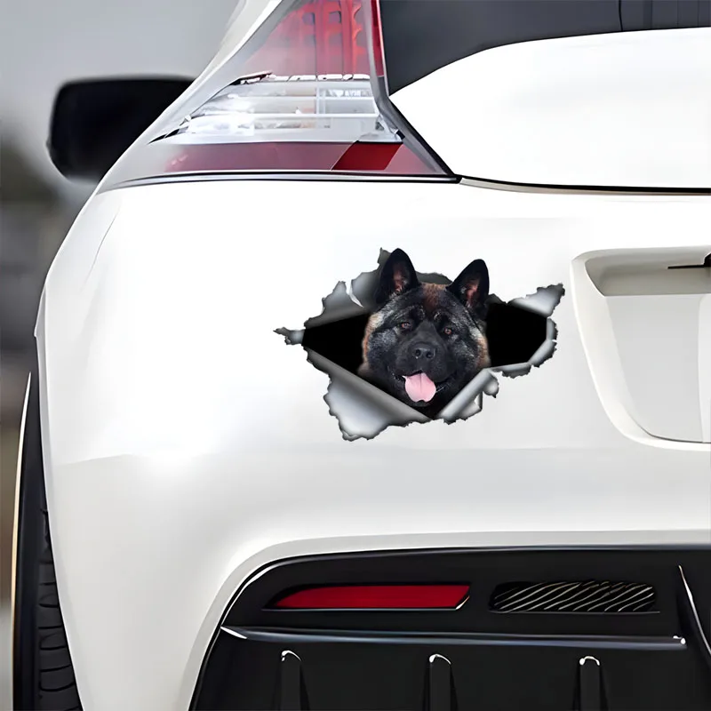DK565# American Akita Car Stickers, Waterproof Pvc Animal Decals With 3D Effect, Block Scratches and Increase Fun Auto Parts