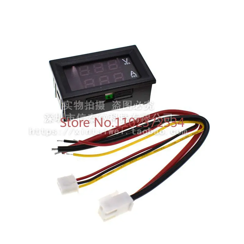 5 pieces DC0-100V/10A 50A 100A LED double-display digital voltmeter digital meter