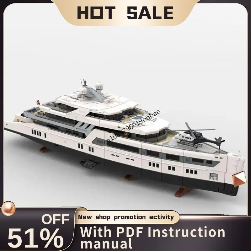 

New Hot Selling 47827Pcs Moc Ship City Port Ultra Mega Yacht Model Diy Creative Ideas Kids Toys Brithday Gifts Custom Puzzles
