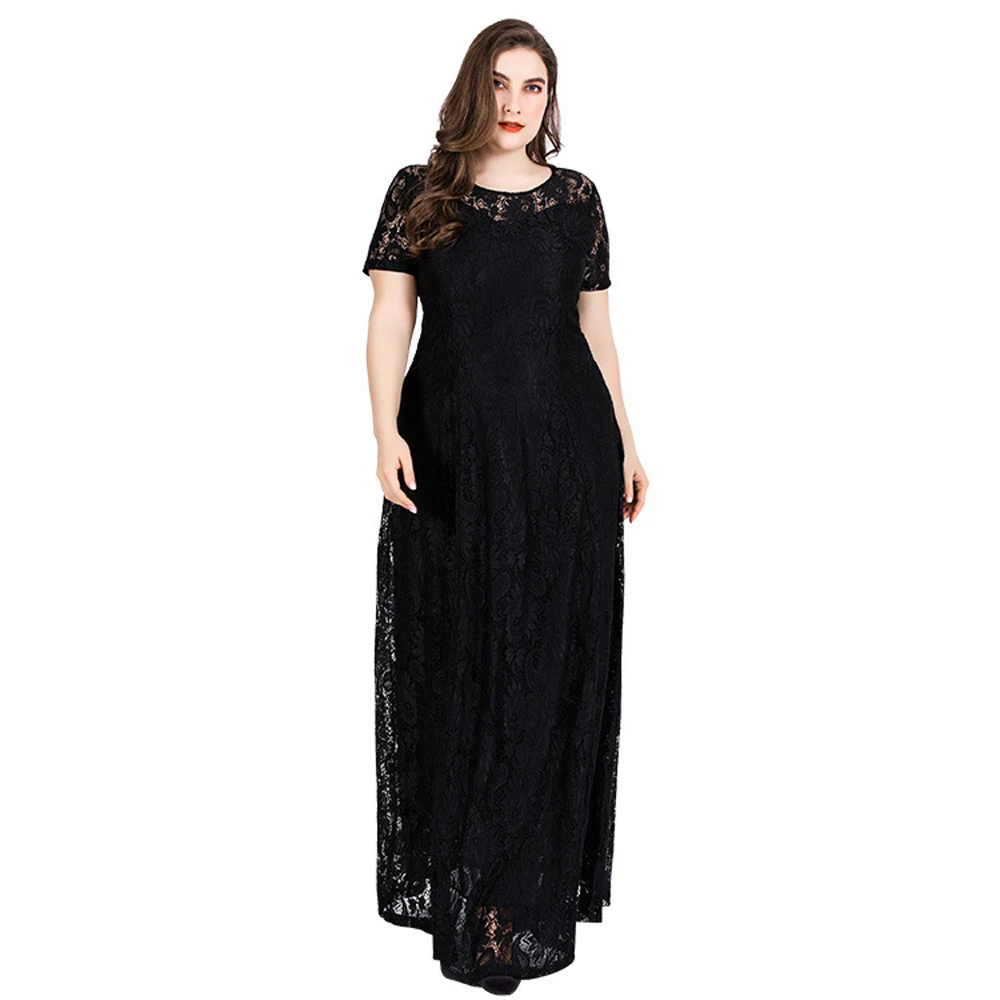 Black White Dresses For Women Lace Large Size Women\'s Clothing Curvy Plus Size Wedding Dresses Evening Party 5xl 6xl Guest Look